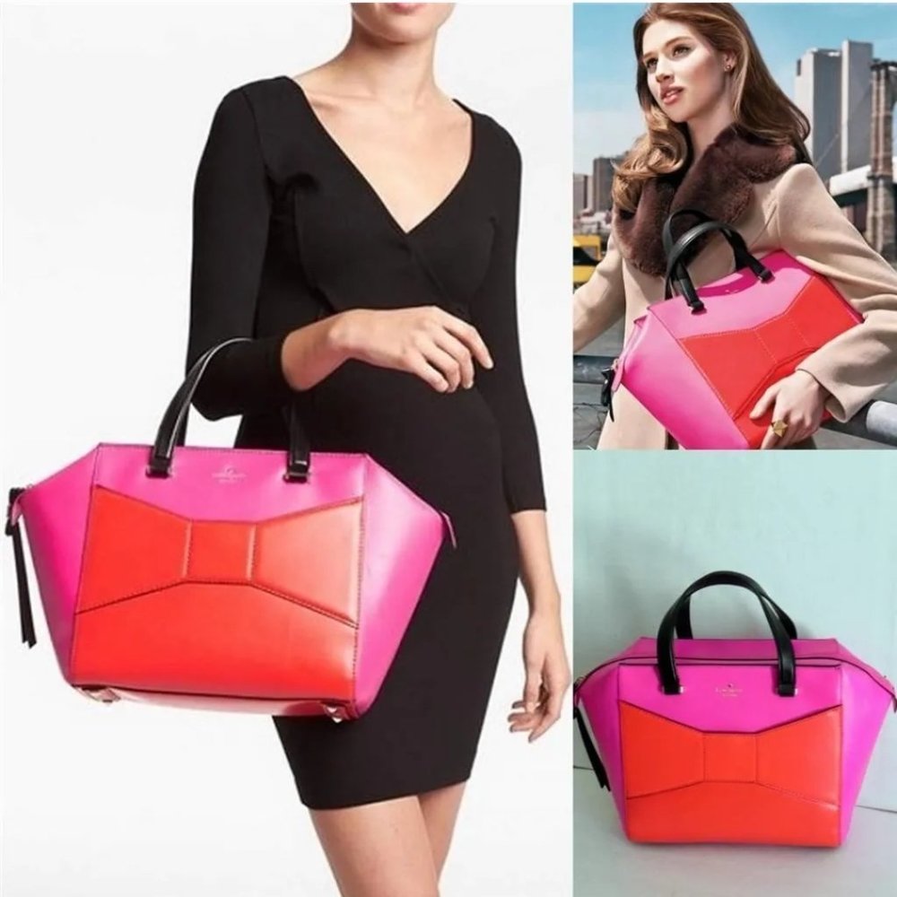 Kate Spade Large Beau Bag in Pink Red